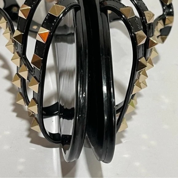Valentino Garavani Rockstud Flat Sandals - Black - Size 39 - Picture 11 of 14
